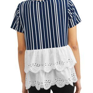 Concepts Women Short Sleeve Top with Eyelet Back S